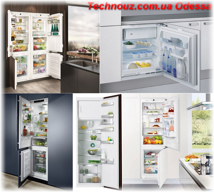 Встраиваемые холодильники с нижней и верхней морозильной камерой
